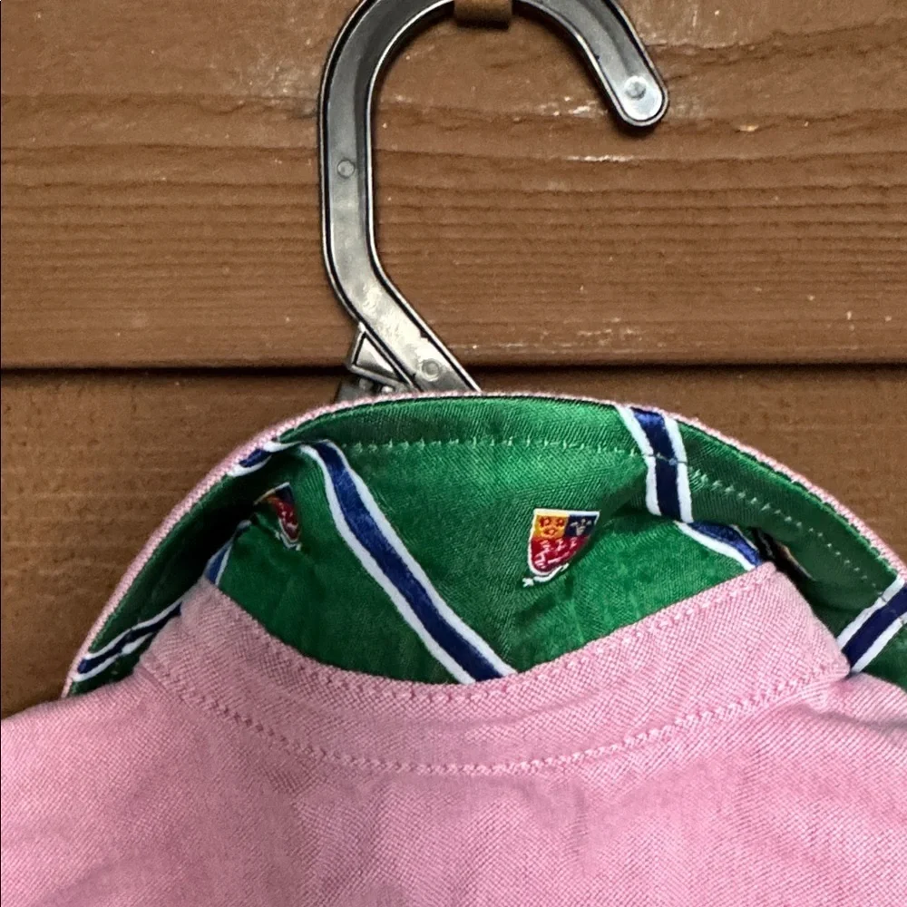 Ralph Lauren Pink Button Down Shirt with Satin Collar Detail size 4